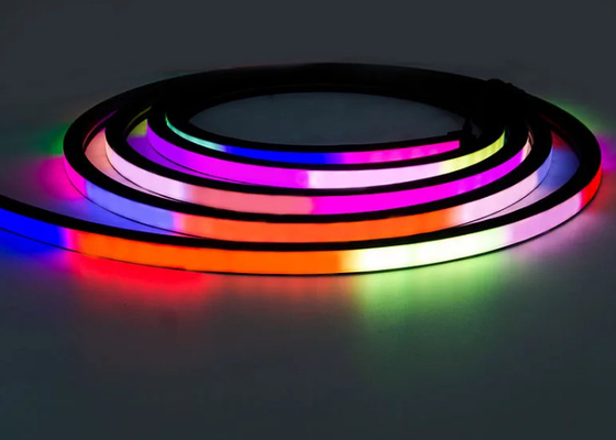 12 ولت 24 ولت انعطاف پذیر RGB LED نور نئون 16x16mm 20x20mm سیاه رنگ قابل تنظیم