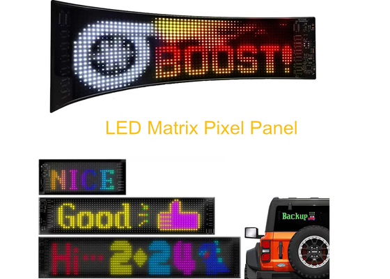 اپلیکیشن کنترل علامت تبلیغات صفحه نمایش دیجیتال پنجره عقب با صفحه نمایش 192x898mm LED نرم