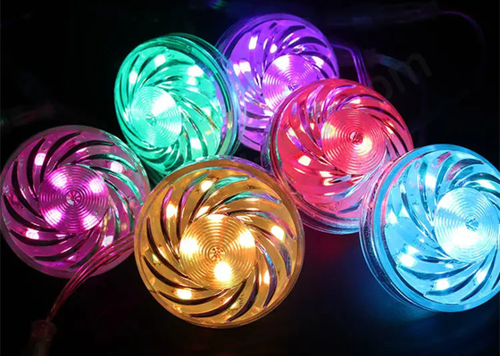 24 ولت RGB WS2811/UCS1903 LED روشنایی سرگرمی Pixel Light Cabochon LED 60mm 18 LED