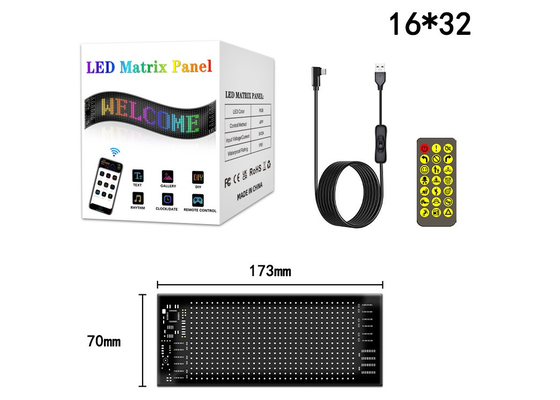 صفحه نمایش LED انعطاف پذیر 16 * 32 کنترل اپلیکیشن برنامه نویسی پیام حرکت پذیر صفحه نمایش LED ماشین انعطاف پذیر