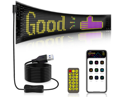 16*64 صفحه نمایش انعطاف پذیر LED صفحه نمایش بیرونی پنل ضد آب پنجره خودرو صفحه نمایش نرم LED