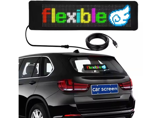 برنامه ریزی شده DIY Scrolling Text 5V USB کنترل بی سیم RGB انعطاف پذیر LED Car Sign برای تبلیغات