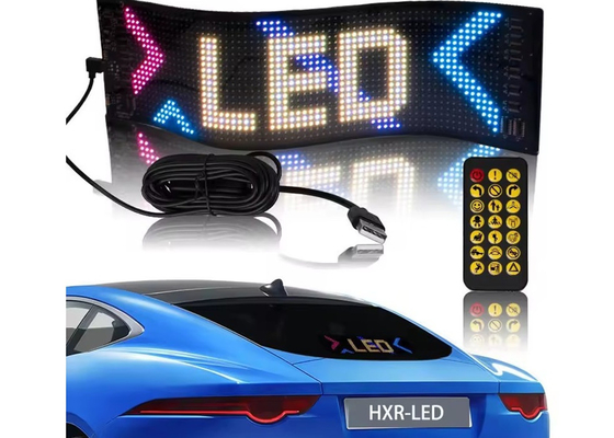 برنامه ریزی شده DIY Scrolling Text 5V USB کنترل بی سیم RGB انعطاف پذیر LED Car Sign برای تبلیغات