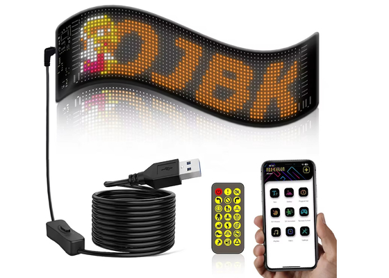 پیکسل RGB LED نمایش انعطاف پذیر اپلیکیشن بلوتوث صفحه نمایش تبلیغاتی خودرو خودرو Ip65 ضد آب نرم صفحه نمایش دیجیتال