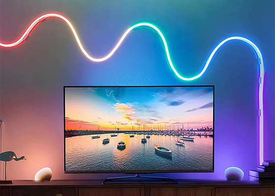 5M رنگ کامل RGB LED نیون انعطاف پذیر سیلیکون محیط نور نوار هوشمند DIY دیجیتال راه رفتن نوار نور مجموعه TUYA APP
