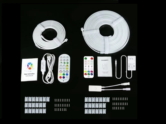 5M رنگ کامل RGB LED نیون انعطاف پذیر سیلیکون محیط نور نوار هوشمند DIY دیجیتال راه رفتن نوار نور مجموعه TUYA APP