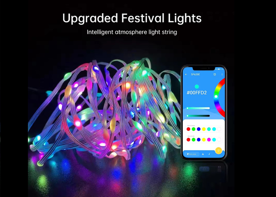 چراغ های هوشمند APP ضد آب LED دکوراسیون کریسمس چراغ های رشته پری USB کنترل از راه دور هوشمند