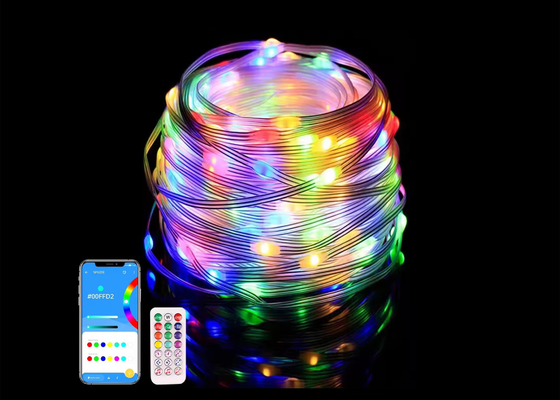 چراغ های هوشمند APP ضد آب LED دکوراسیون کریسمس چراغ های رشته پری USB کنترل از راه دور هوشمند