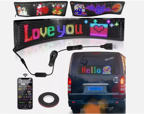 5VDC USB / 2A سوپر کامیون Demon Eye LED Soft Screen APP برنامه نویسی بلوتوث نمایشگاه تبلیغاتی ماشین Evil Eyes