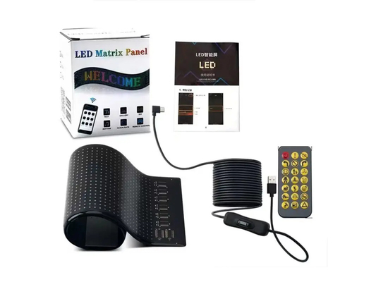 5VDC USB / 2A 37x8.5cm LED Matrix Display پانل ماشین پیکسل انعطاف پذیر قابل برنامه ریزی پیشروی تبلیغات برای DIY متن انیمیشن