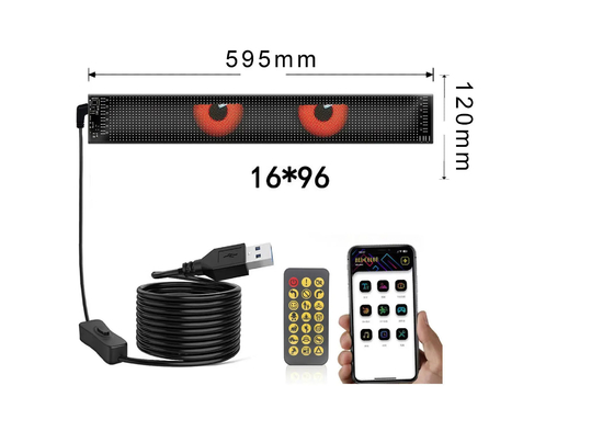 5VDC USB / 2A 37x8.5cm LED Matrix Display پانل ماشین پیکسل انعطاف پذیر قابل برنامه ریزی پیشروی تبلیغات برای DIY متن انیمیشن