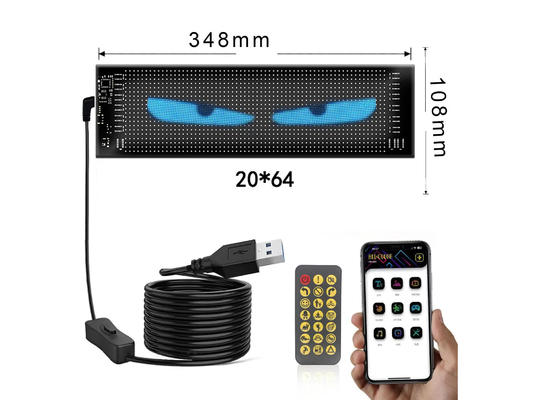 5VDC USB / 2A 37x8.5cm LED Matrix Display پانل ماشین پیکسل انعطاف پذیر قابل برنامه ریزی پیشروی تبلیغات برای DIY متن انیمیشن