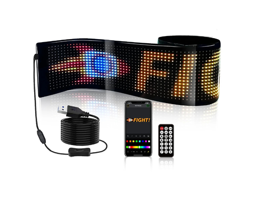 5VDC USB / 2A 37x8.5cm LED Matrix Display پانل ماشین پیکسل انعطاف پذیر قابل برنامه ریزی پیشروی تبلیغات برای DIY متن انیمیشن