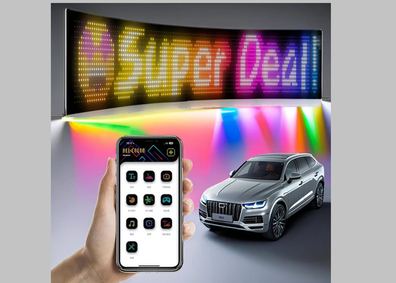 صفحه نمایش دیجیتال پنجره خودرو LED چند عملکرد قابل برنامه ریزی صفحه تبلیغاتی تزئینی ماتریس
