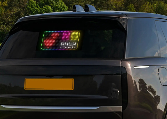 صفحه نمایش 24*48 LED Flexible Light APP Control Car Advertising Screen Ip65 صفحه نمایش کامل رنگ ماشین با کیفیت بالا