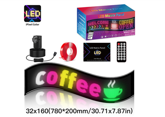 32 * 160 رنگ کامل دو ردیف چرخش LED Light Sign برای ماشین LED تبلیغاتی نشان پنجره نمایش