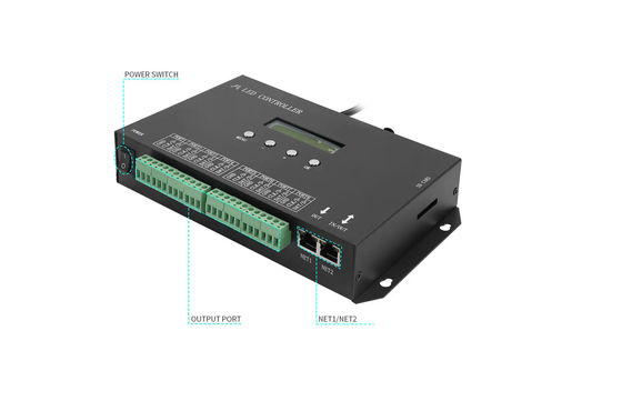 DMX512 کنترل کننده LED برنامه نویسی SPI H807SA 8192 پیکسل برای DMX512 WS2811 WS2812B WS2815 APA102 نوار LED