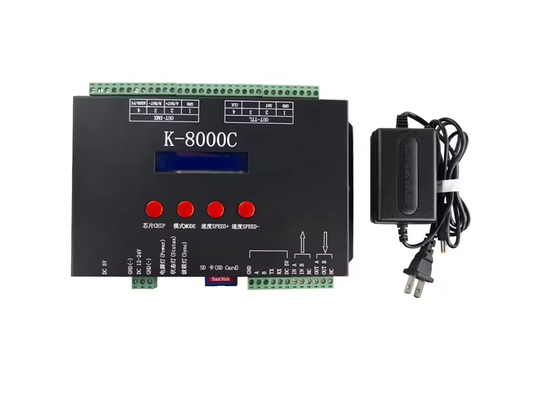 K-8000C کنترل کننده رنگ جادویی قابل برنامه ریزی کنترل کامل رنگ از طریق DMX / SPI با عملکرد کدگذاری داخلی برای کنترل نور