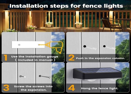 IP67 Waterproof RGB Home Solar - Powered Fence Lamp for Decoration